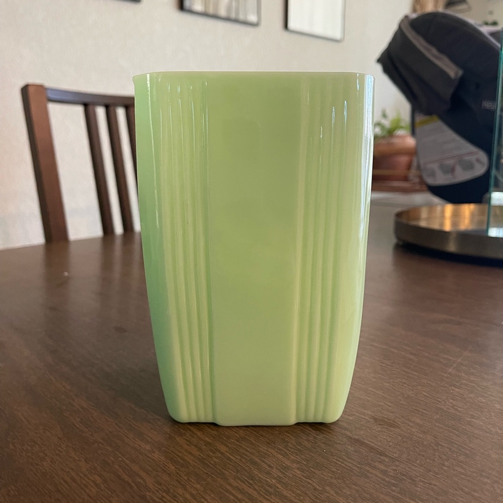 Jadeite vase - vintage jadeite vase by Cracker Barrel
